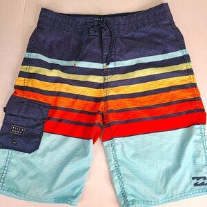 Boys Billabong All Day Swim Trunk Shorts Blue 26